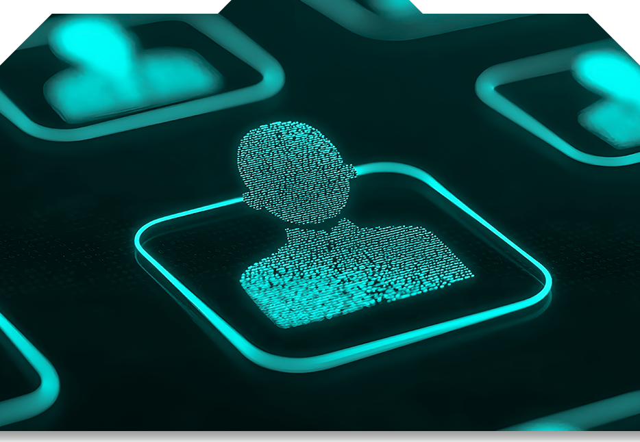 Ícone de digital sobre um teclado