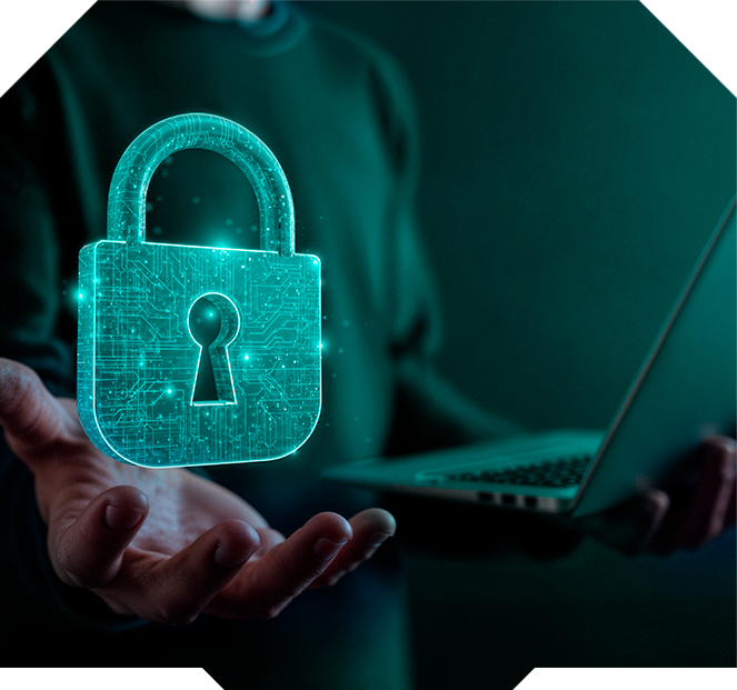 Cadeado digital simbolizando segurança da informação